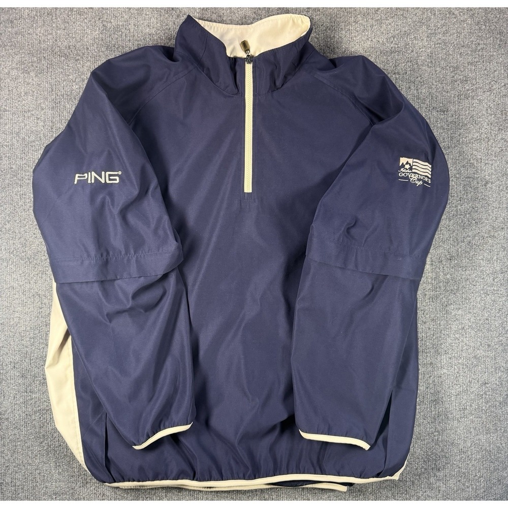 Vintage Y2K PING  2XL Golf Rain Jacket Idaho Governor's Cup 1/4 Zip Windproof
